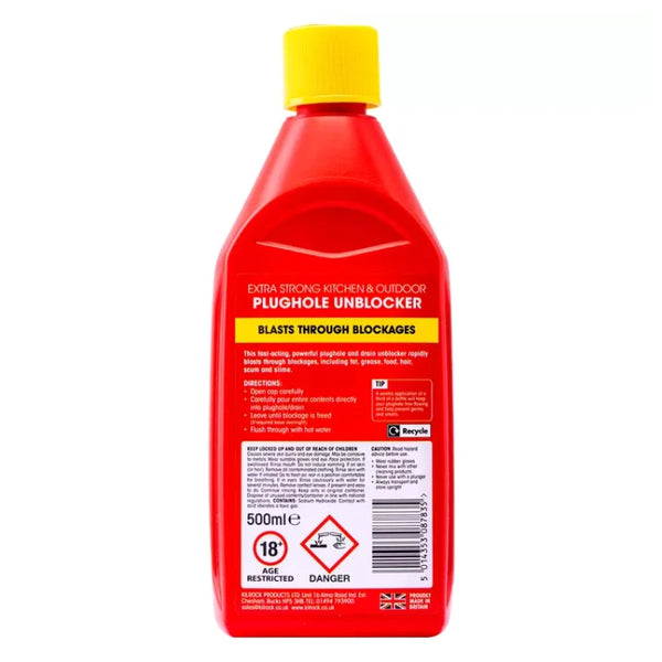 Kilrock Kil-Block Plughole and Drain Unblocker - 500ml