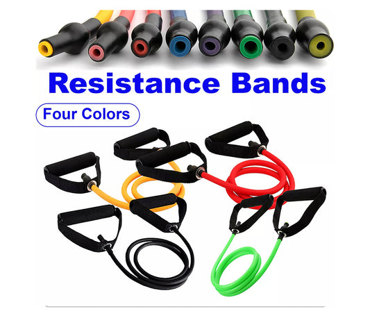 Rubber Resistance Band Tube Yoga Sports Cord Fitness Home Gym Exercise Training with Handles