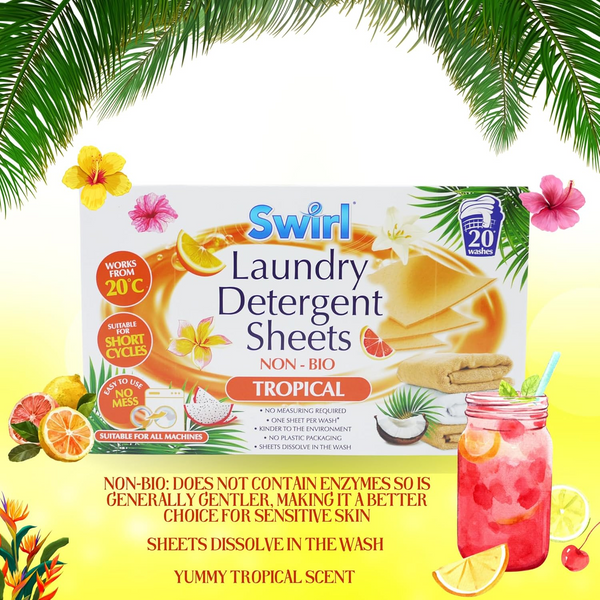 Swirl Laundry Detergent Sheets Non-Bio Tropical - 20Pk