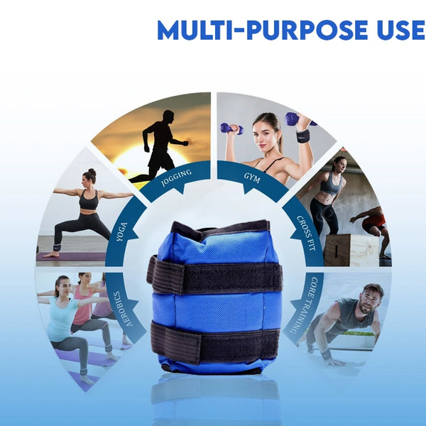 Adjustable Weight Straps for Ankle & Wrist - Running, Boxing, Gym