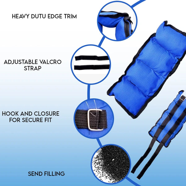 Adjustable Weight Straps for Ankle & Wrist - Running, Boxing, Gym