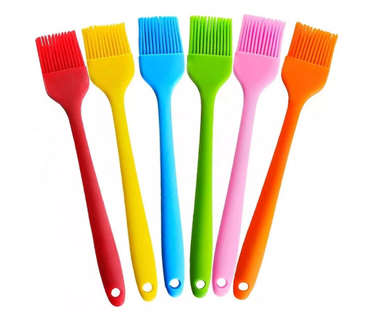 Silicone Pastry Brush Set- Pack Of 6 (Multi-colour Set) Heat Resistant Oil Brushes