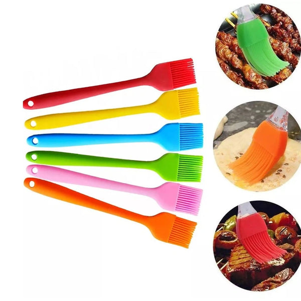 Silicone Pastry Brush Set- Pack Of 6 (Multi-colour Set) Heat Resistant Oil Brushes