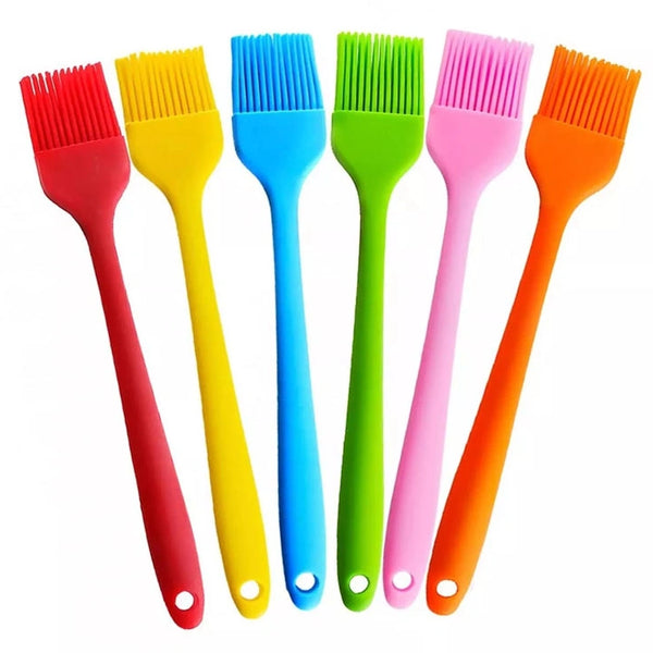 Silicone Pastry Brush Set- Pack Of 6 (Multi-colour Set) Heat Resistant Oil Brushes