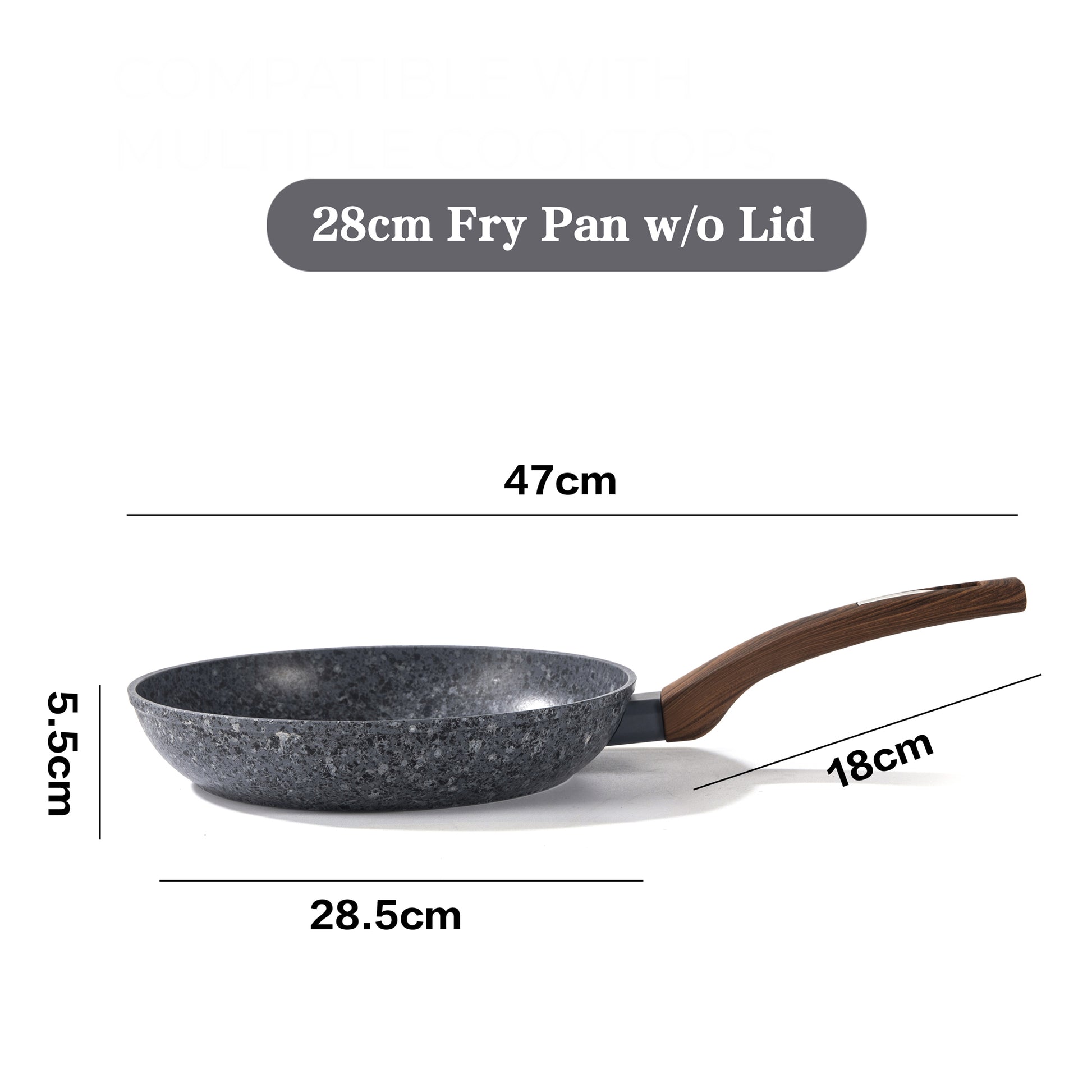 28cm Non-Stick Frying Pan | Granite Coated, Lightweight & Durable – Houszy