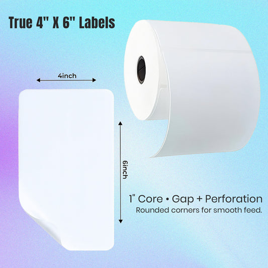 Direct Care – The Ink Spot 4"×6" Direct Thermal Shipping Labels | 100×150 mm | Perforated, Permanent Adhesive |