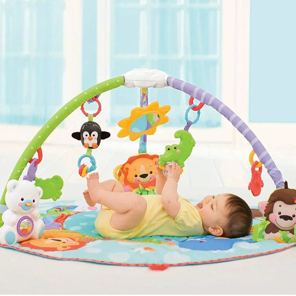 Musical Baby Gym Play Mat  With 6 Repositionable Toys