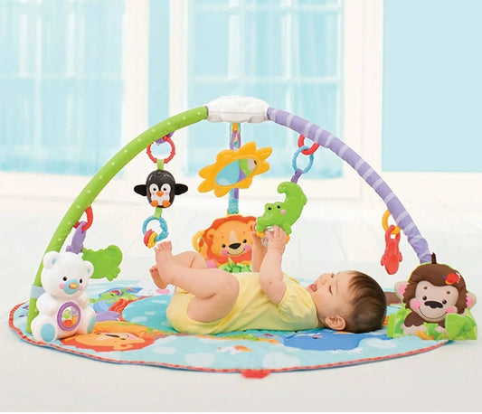 Musical Baby Gym Play Mat  With 6 Repositionable Toys