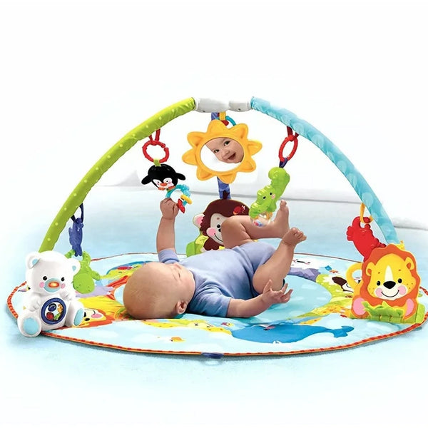 Musical Baby Gym Play Mat  With 6 Repositionable Toys