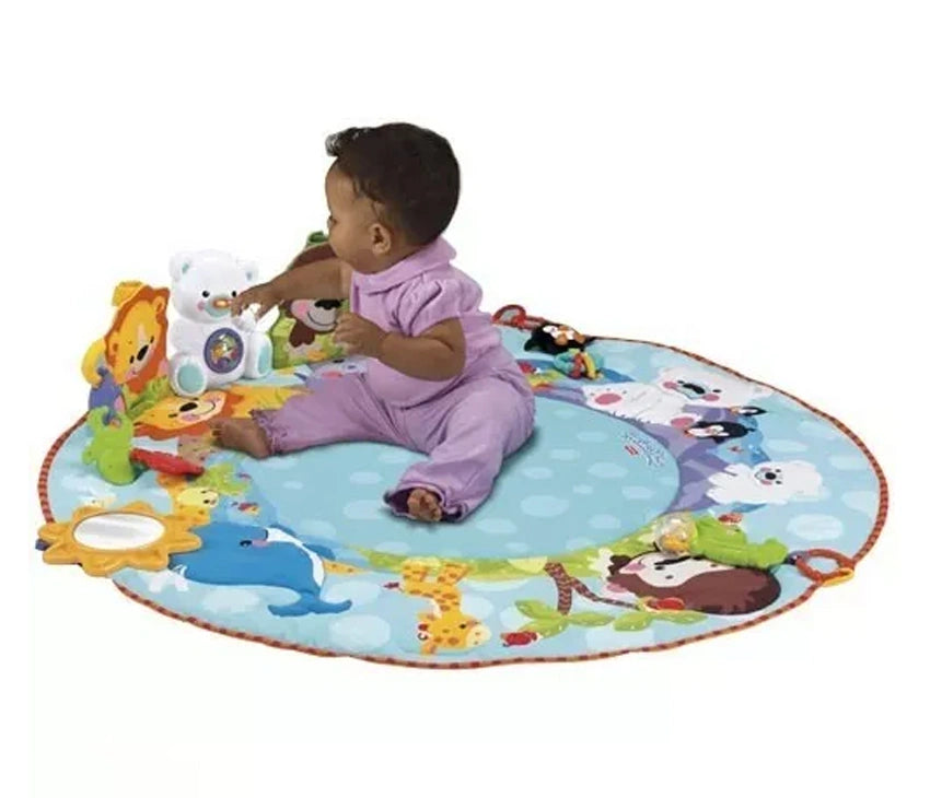 Musical Baby Gym Play Mat With 6 Repositionable Toys Houszy