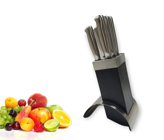 Stainless Steel Kitchen Knife with Stand-Set Of 5