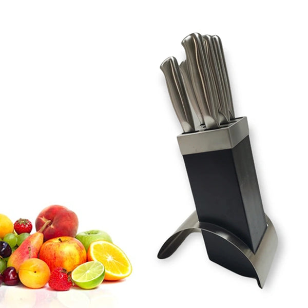 Stainless Steel Kitchen Knife with Stand-Set Of 5