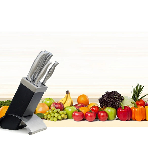 Stainless Steel Kitchen Knife with Stand-Set Of 5