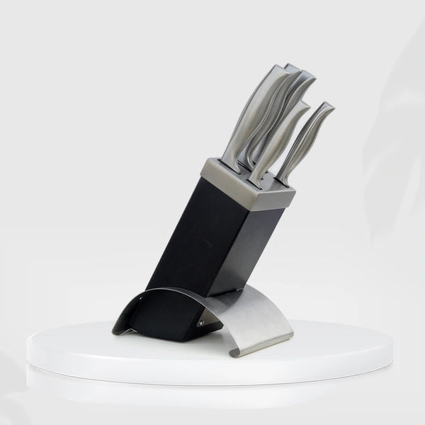 Stainless Steel Kitchen Knife with Stand-Set Of 5