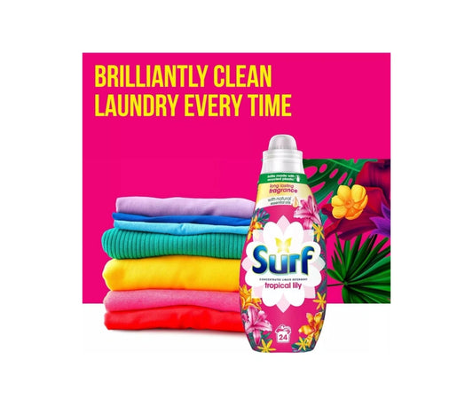 Surf Tropical Lily Scent Concentrated Liquid Laundry Detergent 648ml 24 Washes