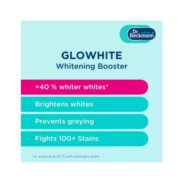 Dr. Beckmann Glowhite Whitening Booster | In-wash stain remover & whitener 400g