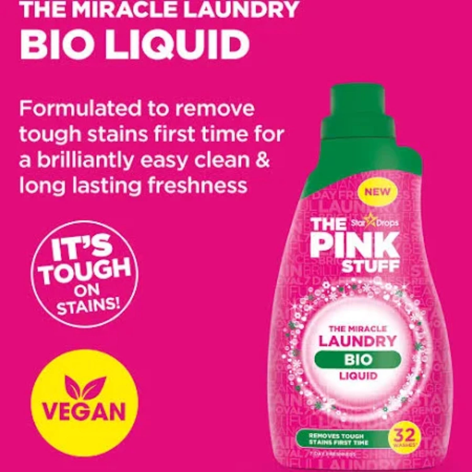 Stardrops The Pink Stuff Bio Laundry Liquid 32 Washes - 960ml