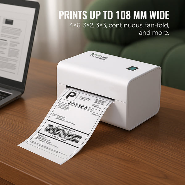 USB & Bluetooth Shipping Label Printer (UK), 203 dpi Direct Thermal, Thermal Shipping Label Printer – Inkless Label Printer for Shopify, eBay, Etsy, UPS, DHL, DPD & GLS