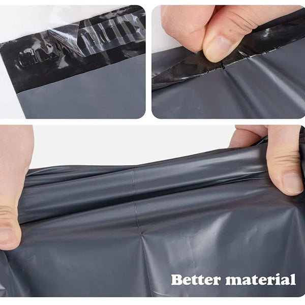 Grey Delivery Mailing Bags Self Adhesive Waterproof and Tear-Proof Grey Plastic Mail Postage Plastic Envelopes Post Mailer (100 Bags}Pack of 10
