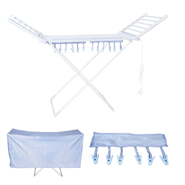 Electric Clothes Dryer With 20 Heated Bars- 230W | 12-Clothes Pegs+ Rack Cover-Houszy®