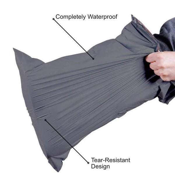 Grey Delivery Mailing Bags Self Adhesive Waterproof and Tear-Proof Grey Plastic Mail Postage Plastic Envelopes Post Mailer (100 Bags}Pack of 10