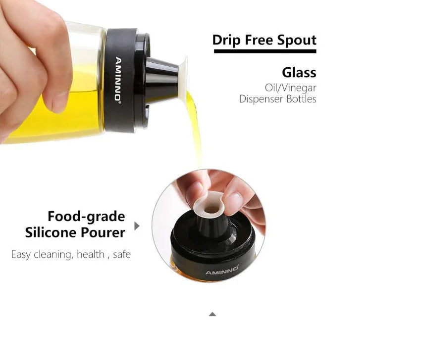 Oil/Vinegar Dispenser Bottle Kitchen Cooking BBQ Drip free 170ml Glass Lid Utensils Oil Dispenser multicoloured spray type white automatic black spray type