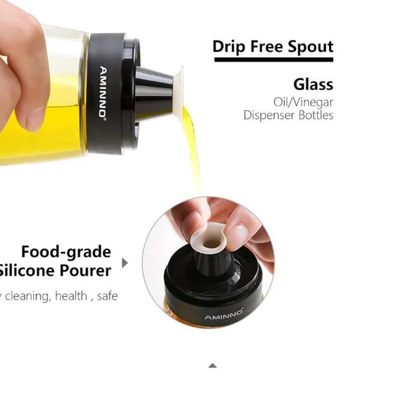 Oil/Vinegar Dispenser Bottle Kitchen Cooking BBQ Drip free 170ml Glass Lid Utensils Oil Dispenser multicoloured spray type white automatic black spray type