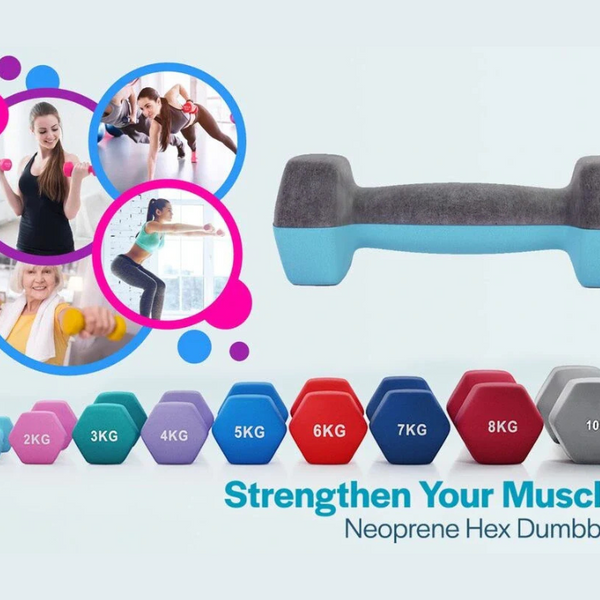 Neoprene Hand Dumbbells Weights Pair Fitness Home Gym Biceps Exercise 0.5-6 kg