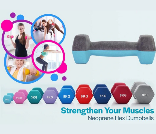 Neoprene Hand Dumbbells Weights Pair Fitness Home Gym Biceps Exercise 0.5-6 kg