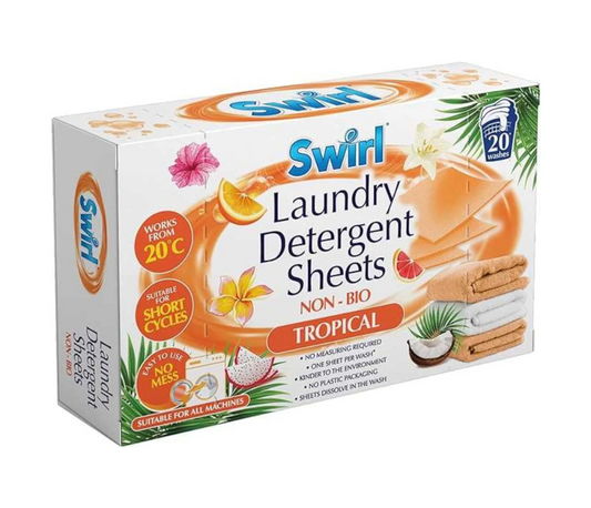 Swirl Laundry Detergent Sheets Non-Bio Tropical - 20Pk