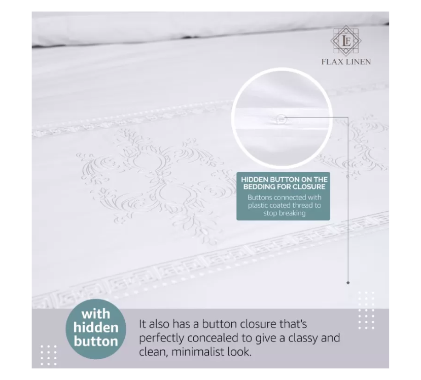 Duvet Cover Set With Egyptian Cotton Fitted Sheet-400 TC (Priscilla Silver Design)