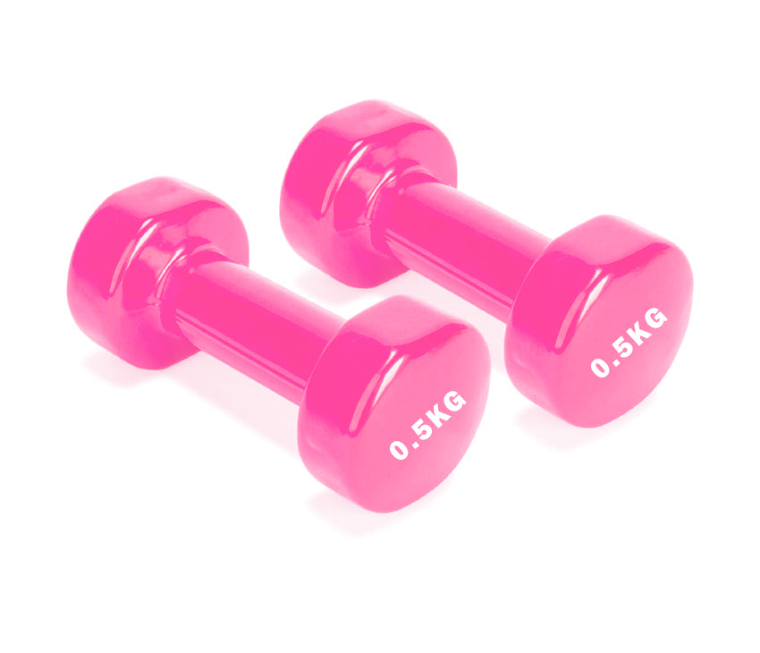 Vinyl Dumbbells Set-0.5 - 6Kg (Pink, Red, Purple, Blue)