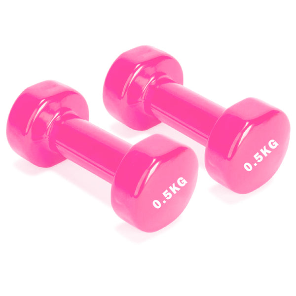 Vinyl Dumbbells Set-0.5 - 6Kg (Pink, Red, Purple, Blue)