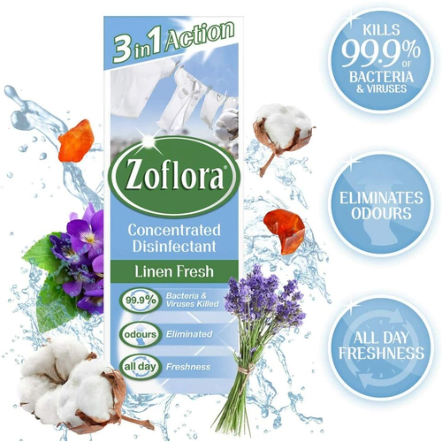 Zoflora Antibacterial Disinfectant 120ml - Linen Fresh