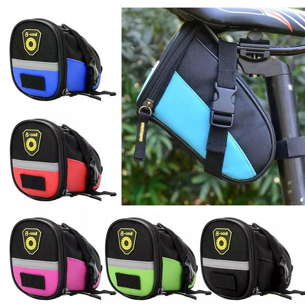 Bicycle Saddle Pouch - Bike Tail Rear Seat Bag for Cycling, Blue