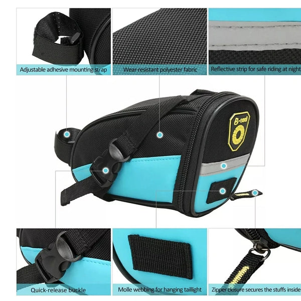 Bicycle Bike Tail Rear Seat Bag Cycling Saddle Pouch Outdoor Sports Package - Blue