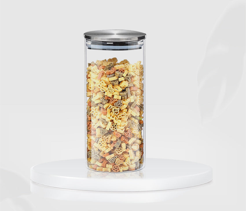 Glass Storage Jars with Airtight  Stainless Steel Lids- Ideal for Candy, Spice, Coffee Beans