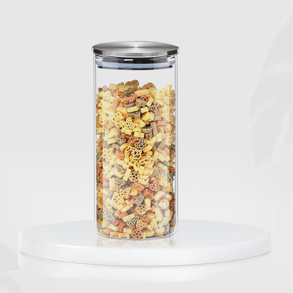 Glass Storage Jars with Airtight  Stainless Steel Lids- Ideal for Candy, Spice, Coffee Beans