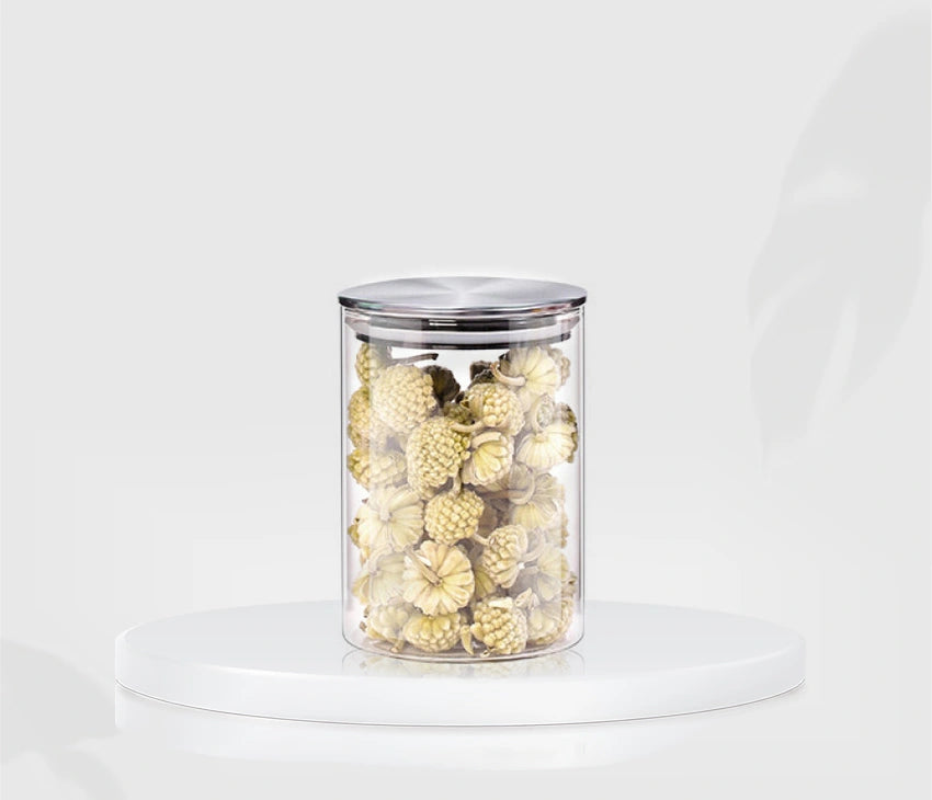 Glass Storage Jars with Airtight  Stainless Steel Lids- Ideal for Candy, Spice, Coffee Beans