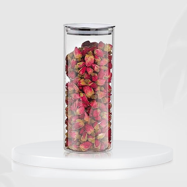 Glass Storage Jars with Airtight  Stainless Steel Lids- Ideal for Candy, Spice, Coffee Beans