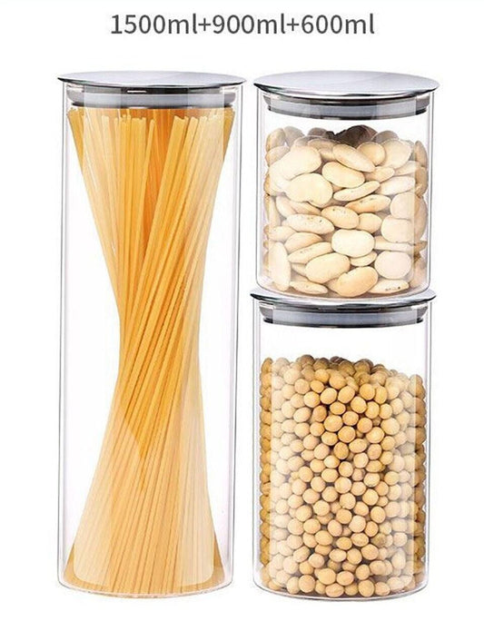 Set of Oil dispenser Bottle, Glass Food Storage 3 Piece and 5pc stainless steel kitchen utensils For Kitchen Use