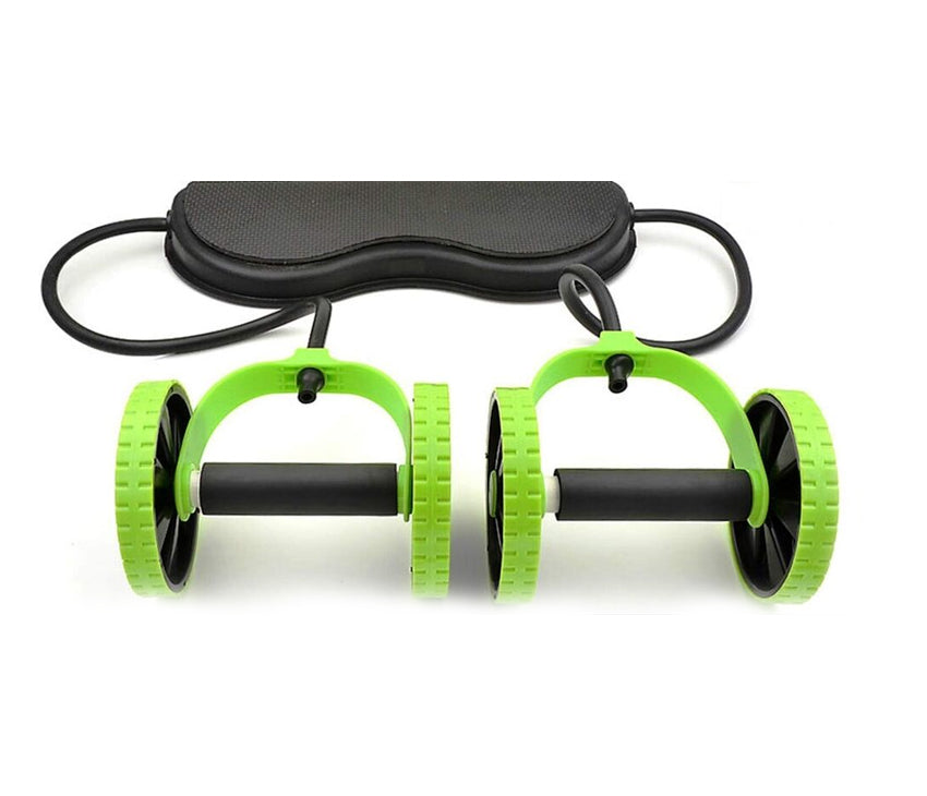 Ab Roller Wheel With Thick Knee Pad Mat &  Pull Ropes