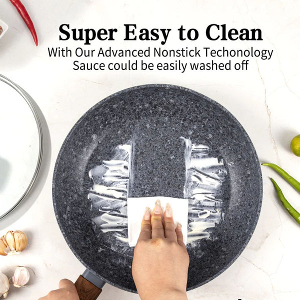 Non-Stick Frying Pan 24 cm Granite Coating & Induction Safe – Houszy