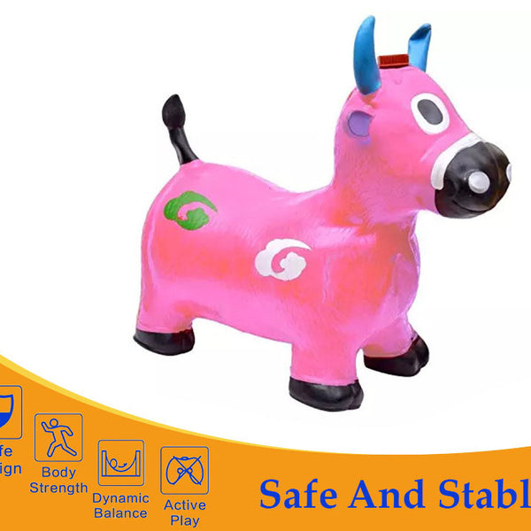 Cow Inflatable Bouncy Animal Hopper for Toddlers - Birthday Gift for Boys & Girls