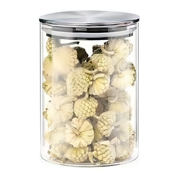 Glass Storage Jars with Airtight  Stainless Steel Lids- Ideal for Candy, Spice, Coffee Beans