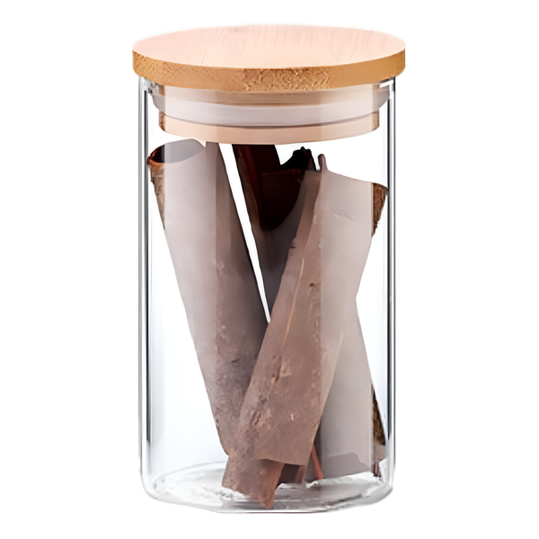 Glass Storage Jar with Airtight  Bamboo Lids,  Ideal for Candy, Spice, Coffee Beans