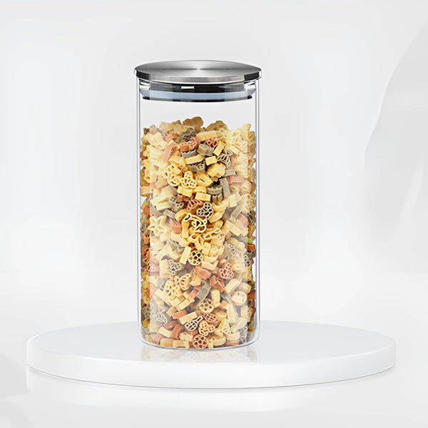 Glass Storage Jars with Airtight  Stainless Steel Lids- Ideal for Candy, Spice, Coffee Beans