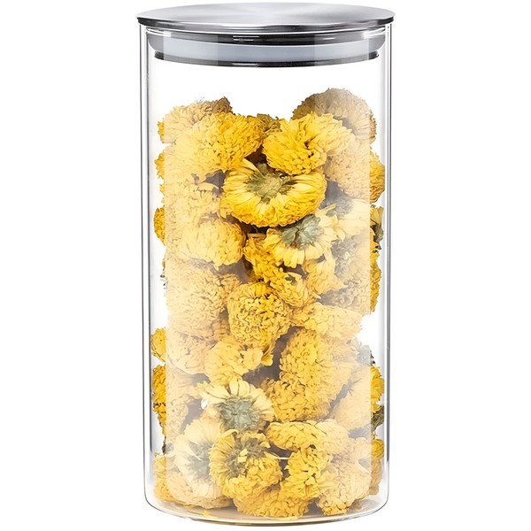 Glass Storage Jars with Airtight  Stainless Steel Lids- Ideal for Candy, Spice, Coffee Beans