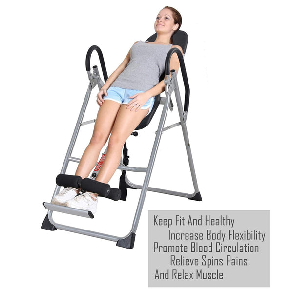 Inversion Table with Adjustable Protective Belt for Safe Back Decompression