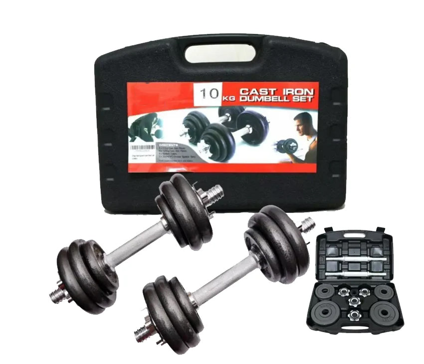 Adjustable Cast Iron Dumbbell Set for Fitness & Strength Training-10/20 kg